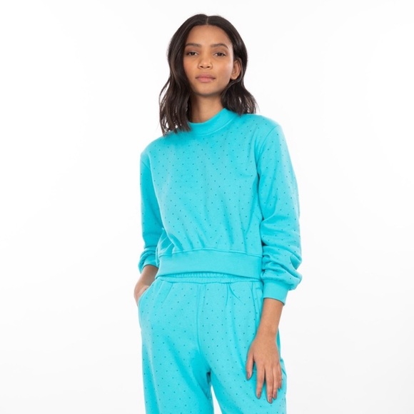 Generation Love Tops - Generation Love Julie Crystal Sweatshirt in Scuba Blue